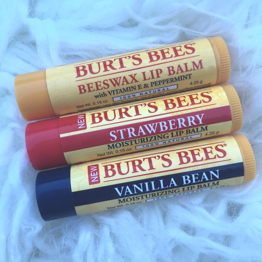 Burt's Bees Moisturizing Lip Balm Set of Three